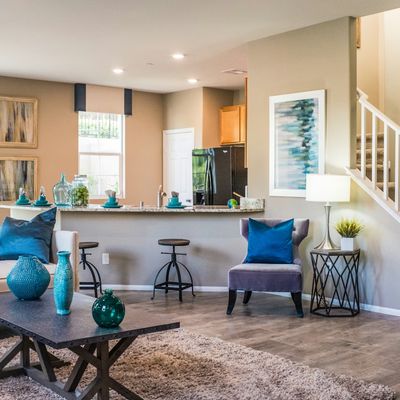 Residential home with open concept living room and kitchen