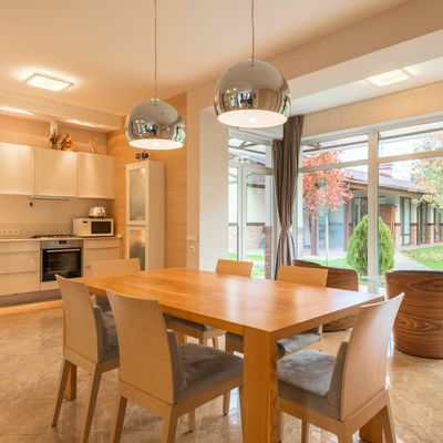 Remodeled joint residential kitchen and dining room