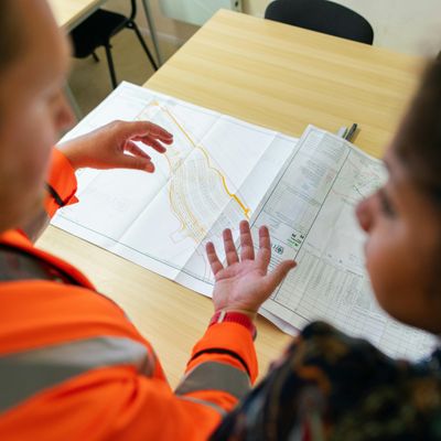 Benchmark One General Contracting discussing project specifications with client